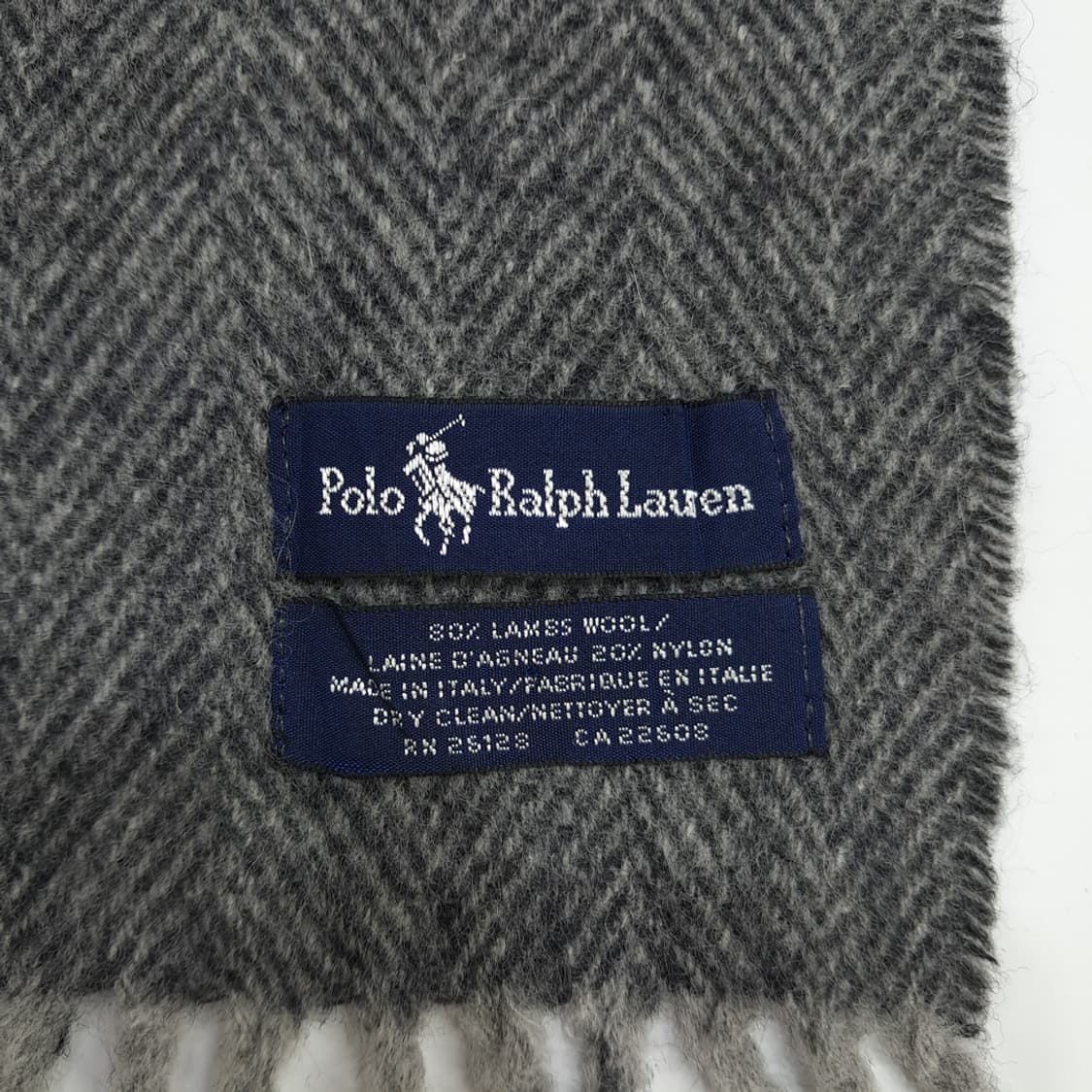 MX097 폴로 랄프로렌 그레이 윈도우페인 양면 램스울 목도리 머플러 상품이미지6