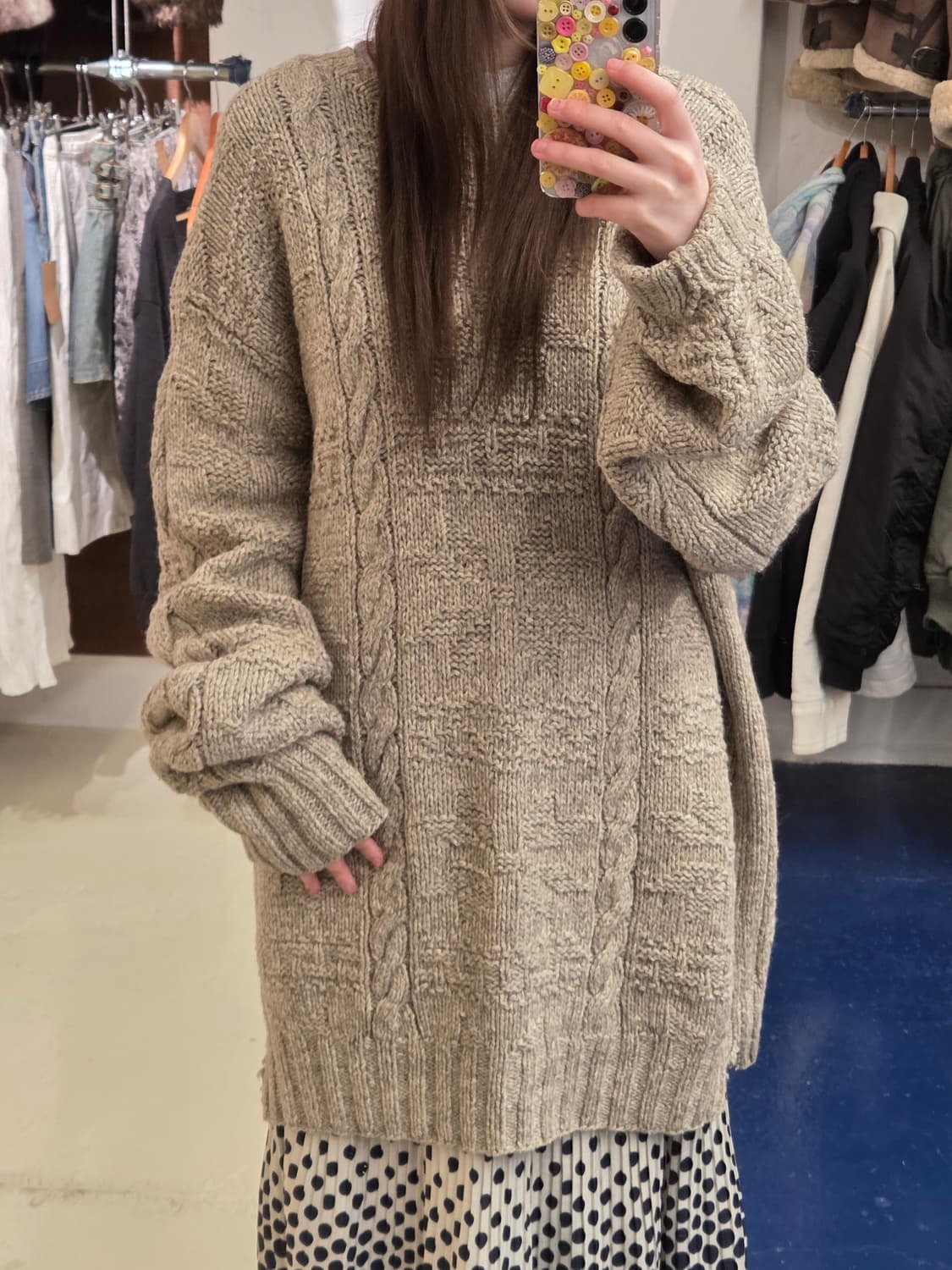 1990s PRL 폴로 랄프로렌 실크 린넨 핸드 니트 상품이미지1