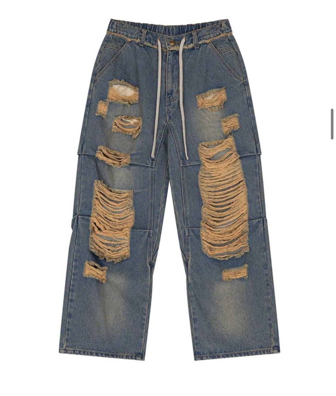 스컬프터destroyed denim pants brushed indigo 상품이미지2