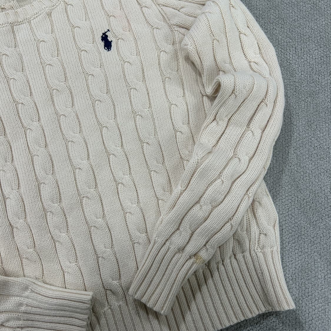 폴로 랄프로렌 케이블 니트 아이보리 xs 상품이미지4