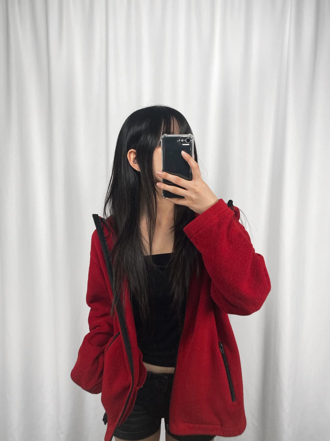 폴로 레드 플리스 후드집업 자켓 상품이미지3