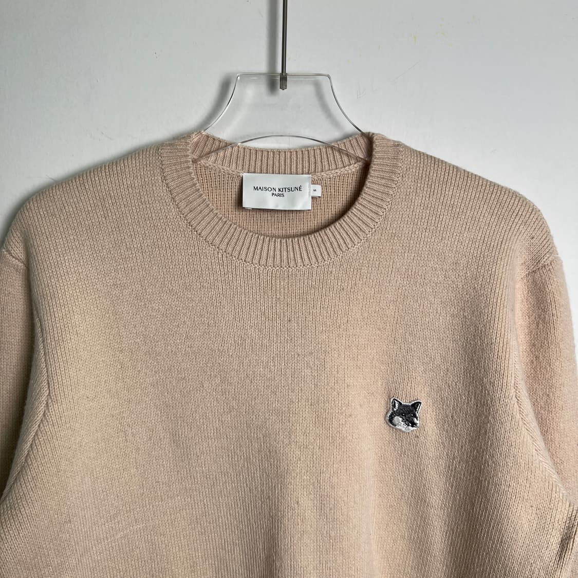 메종키츠네 그레이 폭스 헤드 패치 릴렉스드 울 니트 S 상품이미지4