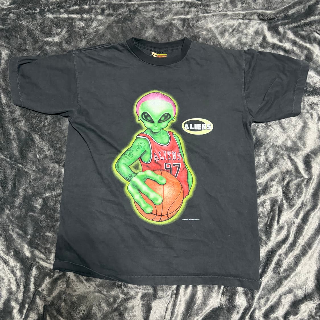 90's 에일리언 워크샵x데니스 로드맨 티셔츠 L 상품이미지1