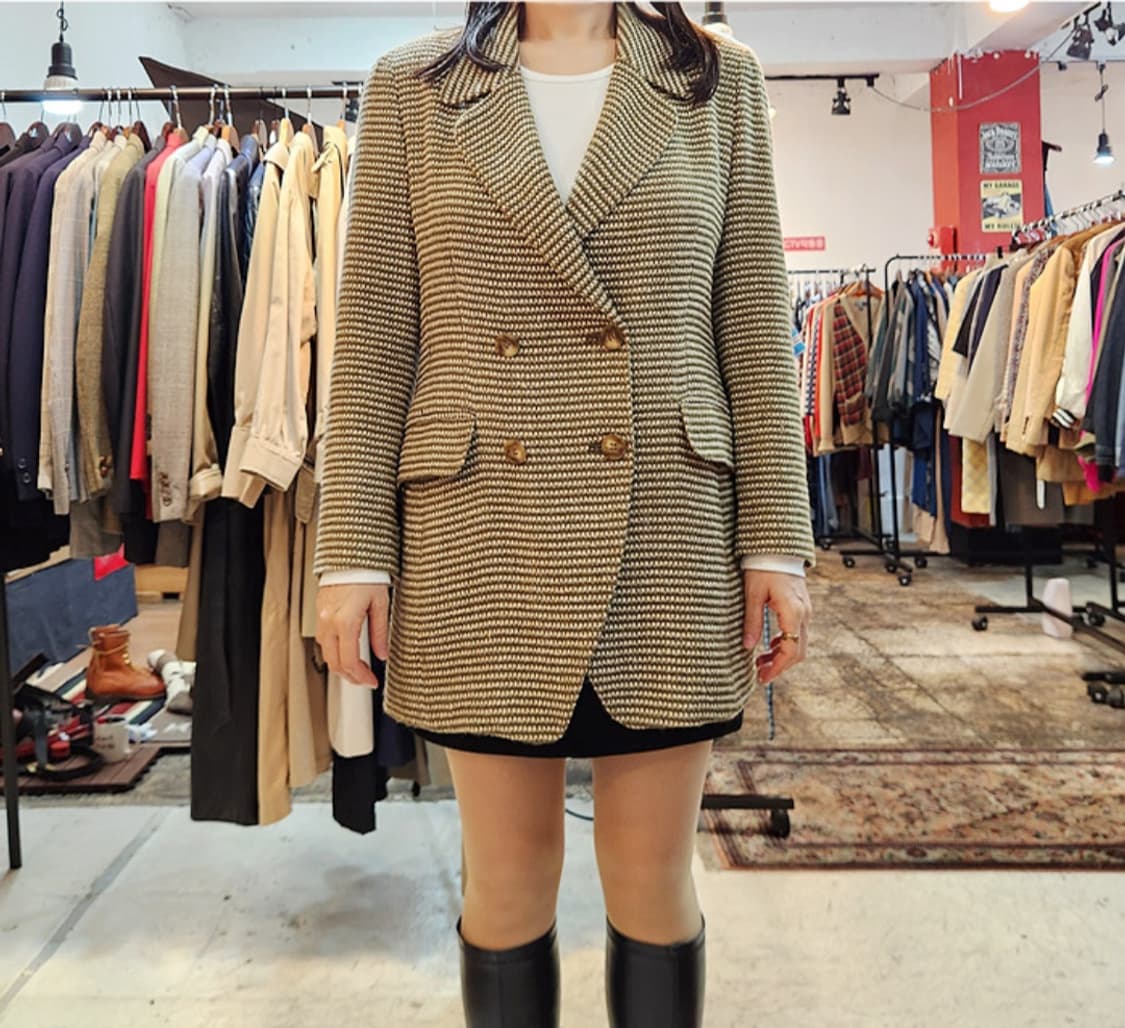 MONDRIAN ITALY 빈티지 울 블렌드 더블 버튼 자켓 상품이미지1