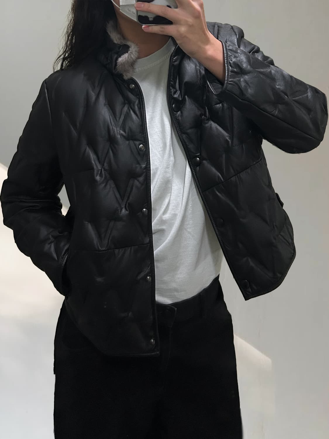 빈티지 레더 경량패딩 자켓 상품이미지9