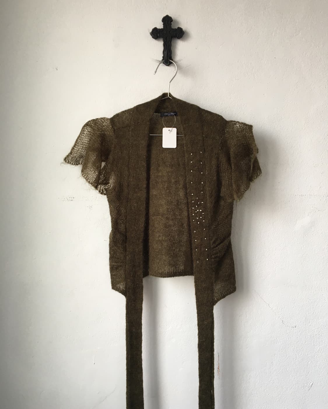 Cubic point tied knit cardigan 상품이미지2