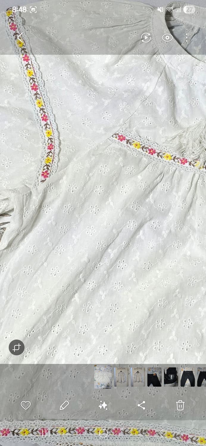 자수 장식 아이보리 로맨틱 블라우스 Free 상품이미지4