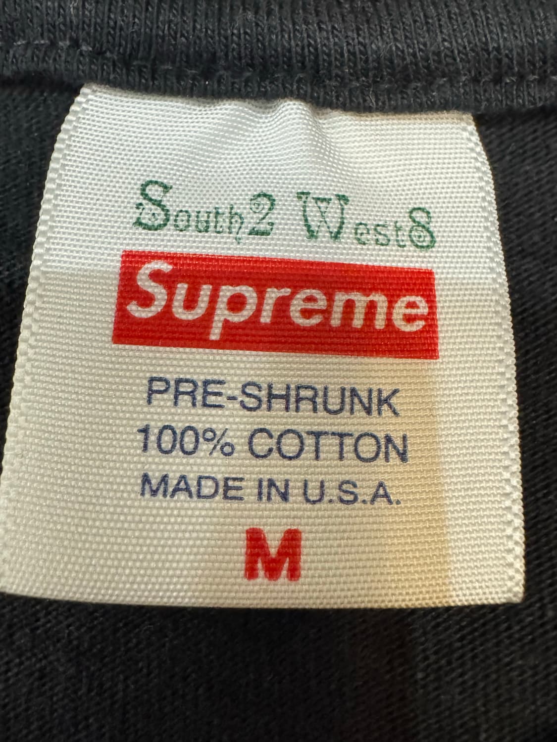 [M] 슈프림 x 사우스2 웨스트8 롱슬리브 포켓 티셔츠 블랙  상품이미지7