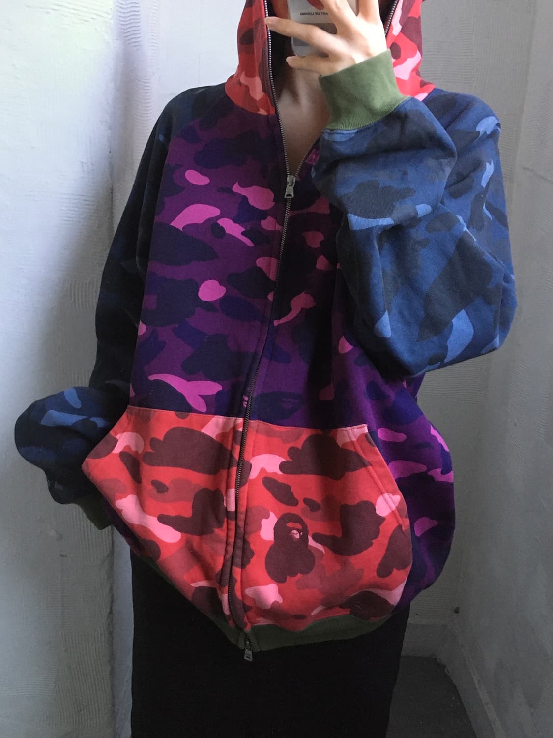 Bape 베이프 멀티컬러 크레이지 카모 풀집 후디 상품이미지1