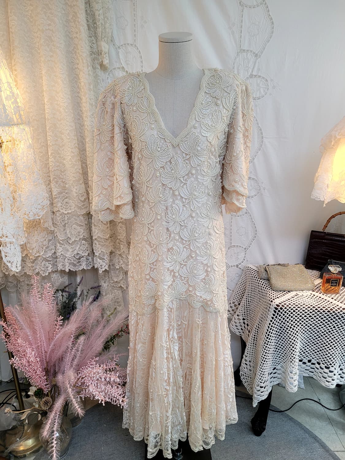 레이스비즈진주드레스 상품이미지5