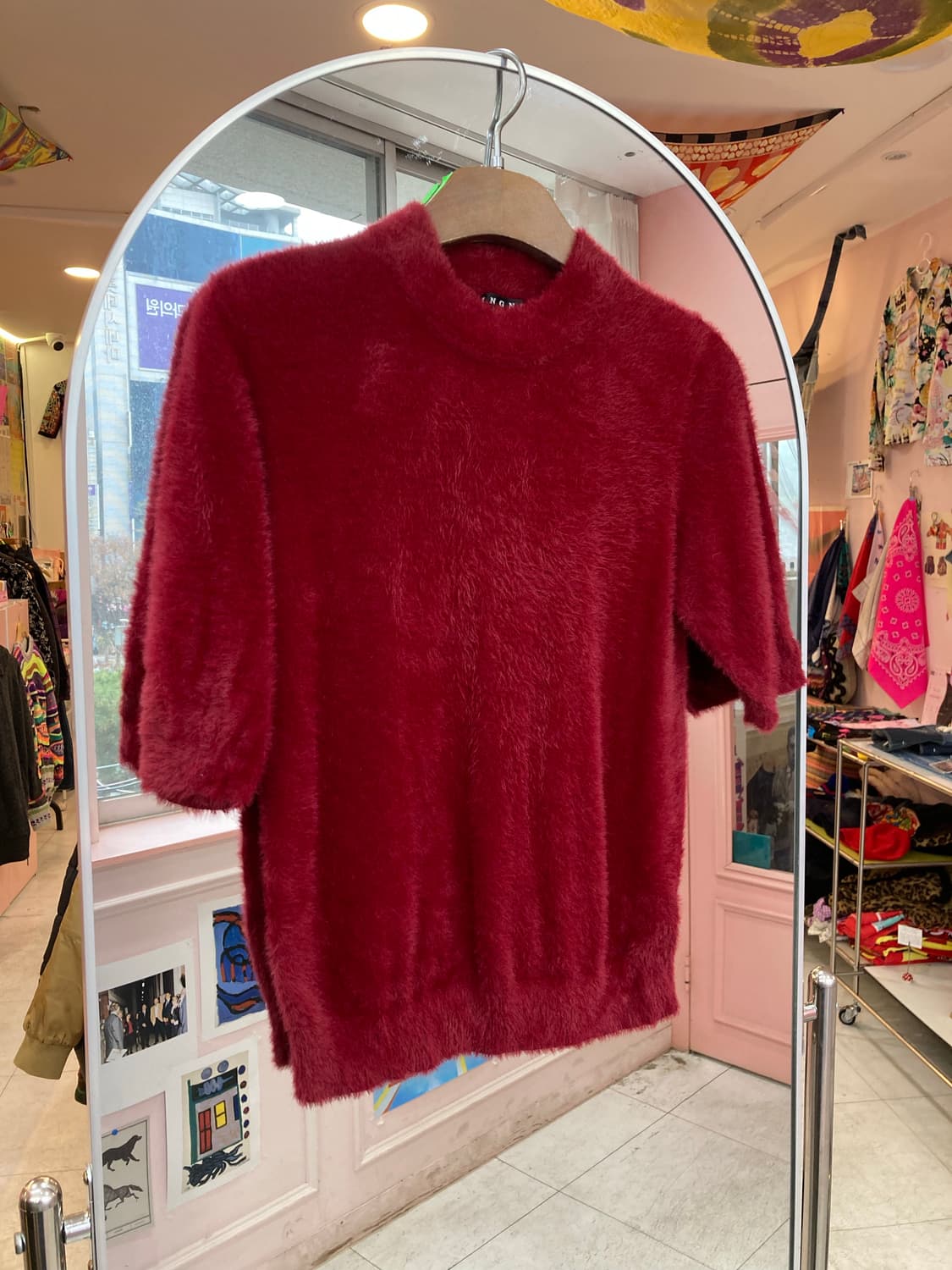 크리스마스 연말 앙고라 반팔 니트 상품이미지1