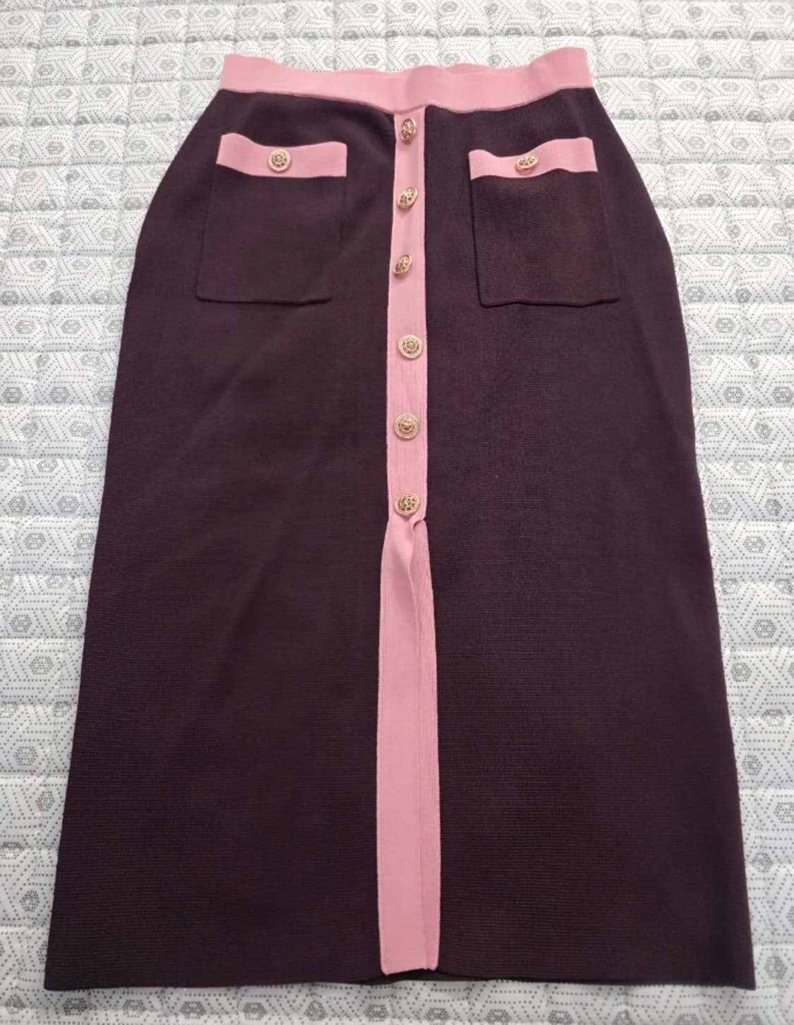 질스튜어트 뉴욕 라인배색 니트 가디건+스커트 셋업 55 상품이미지5