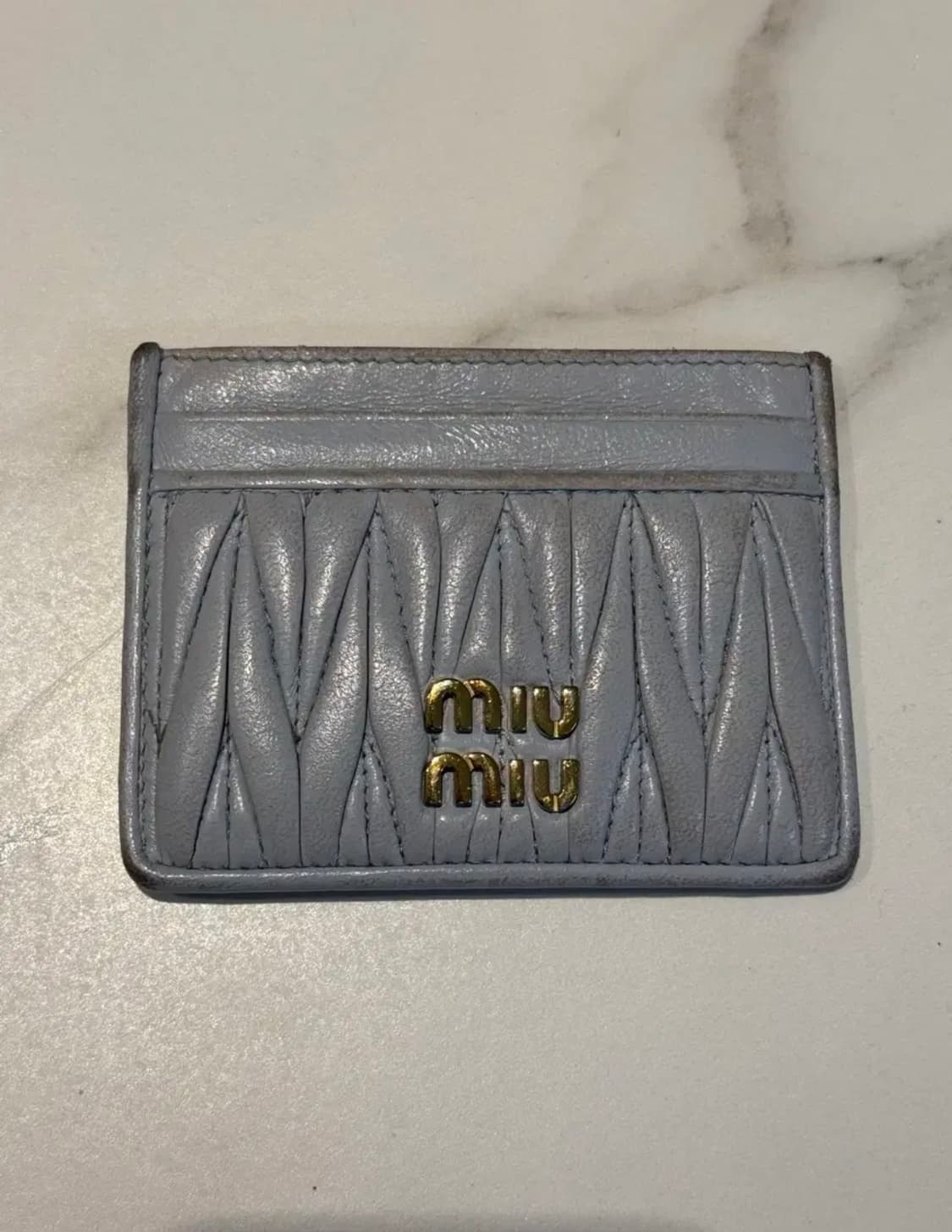 미우미우 마테라쎄 나파가죽 카드지갑 펄그레이 상품이미지2