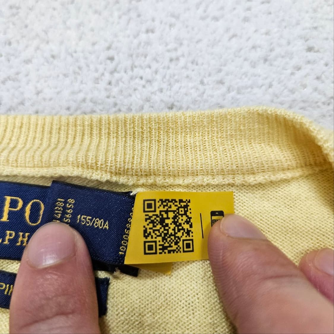 폴로 랄프 로렌 신형 QR 피마 코튼 반팔 가디건 XS 옐로우 상품이미지3