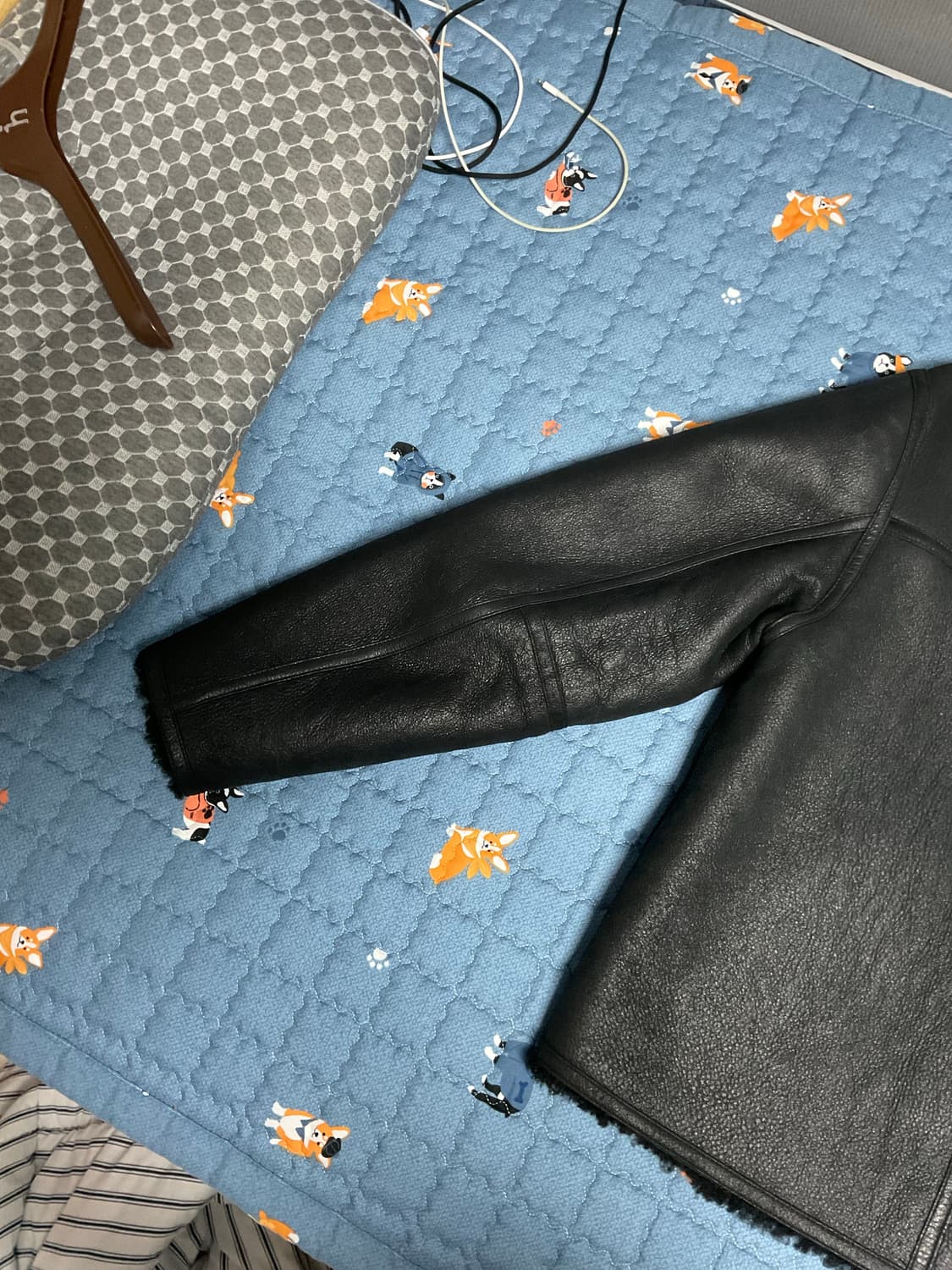 스투시 쉐어링 리버시블 봄버 레더 자켓 M 상품이미지9