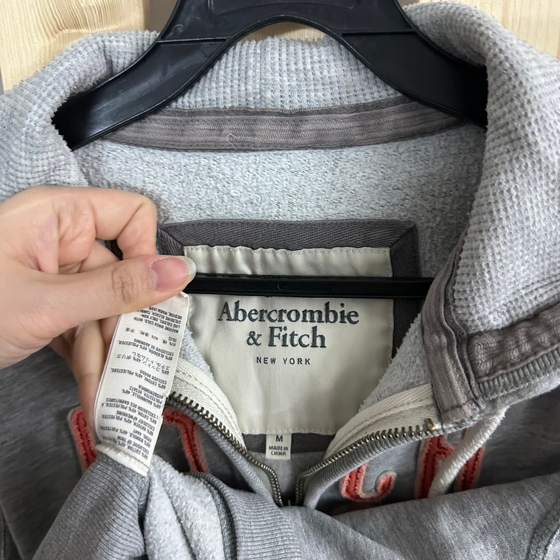 (M) 아베크롬비 그레이 후드집업 상품이미지5