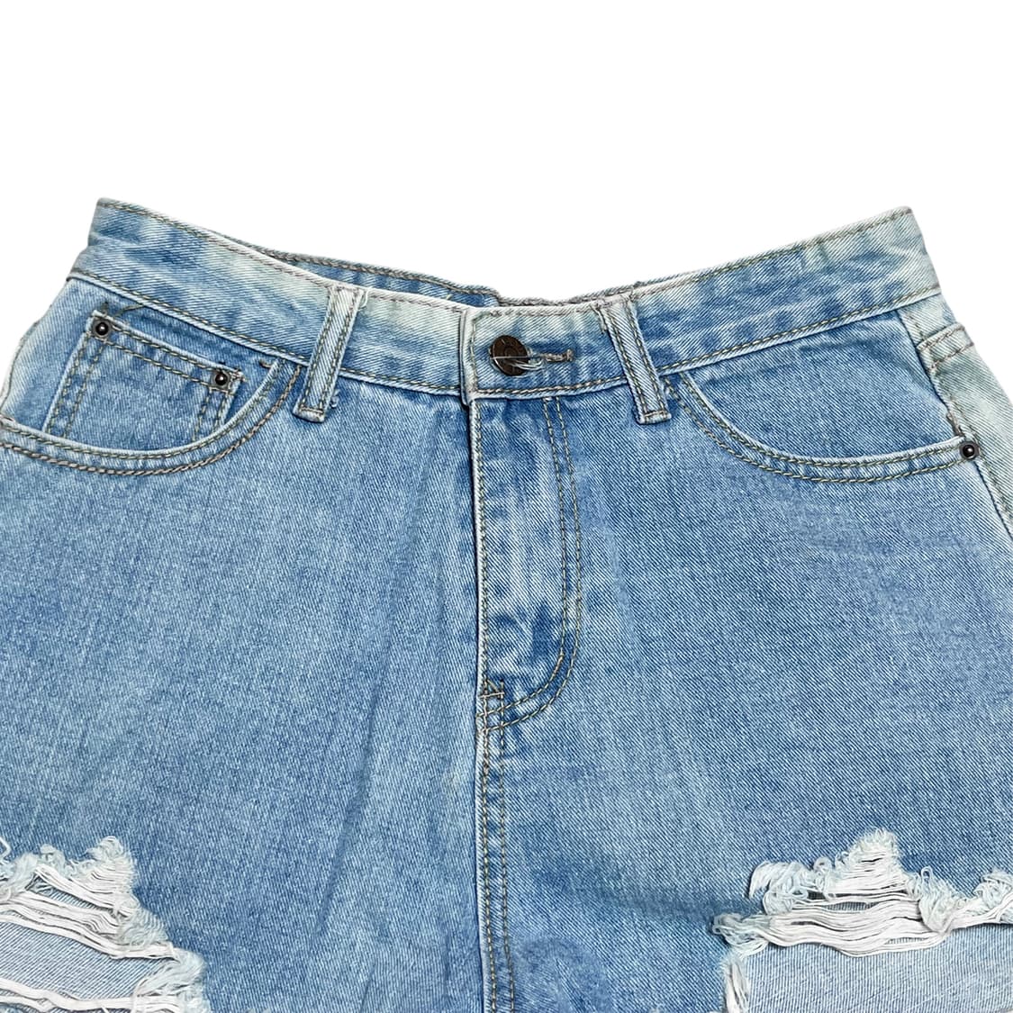Vintage Cutting Damage Denim Shorts 상품이미지3