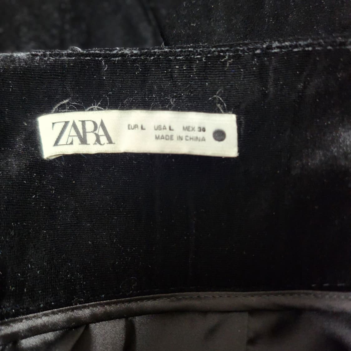 [L] 자라 벨벳 블랙 롱 스커트 상품이미지3