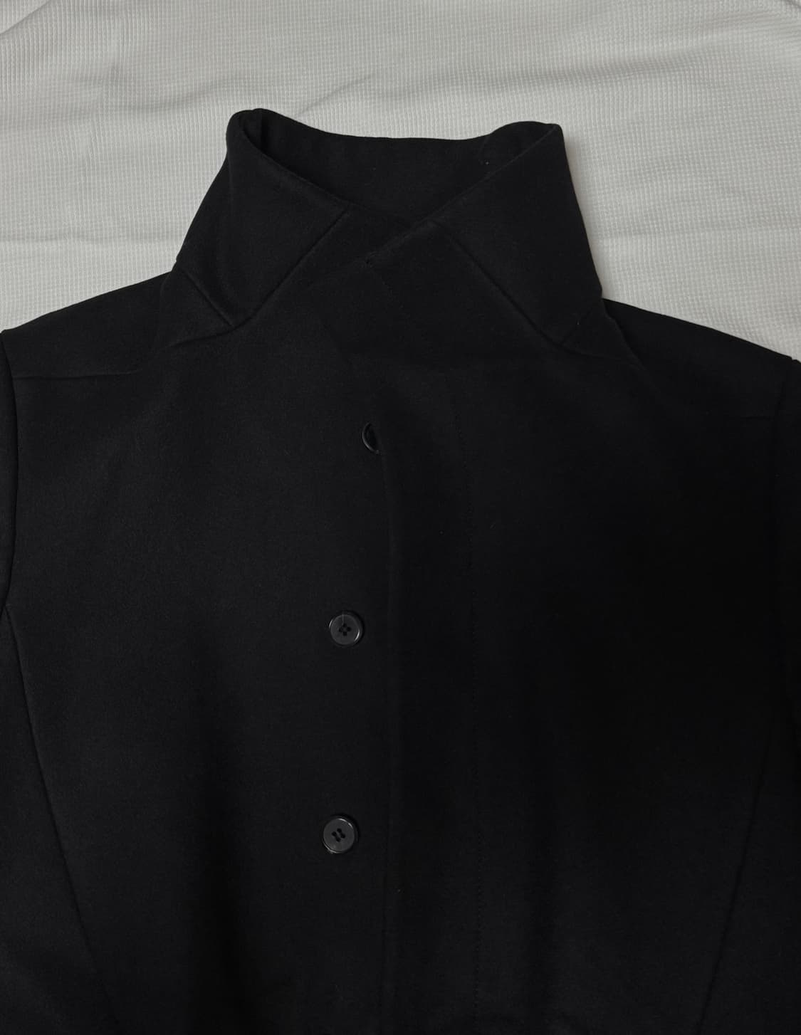 Solid Homme High Neck Hide Button Coat 상품이미지6