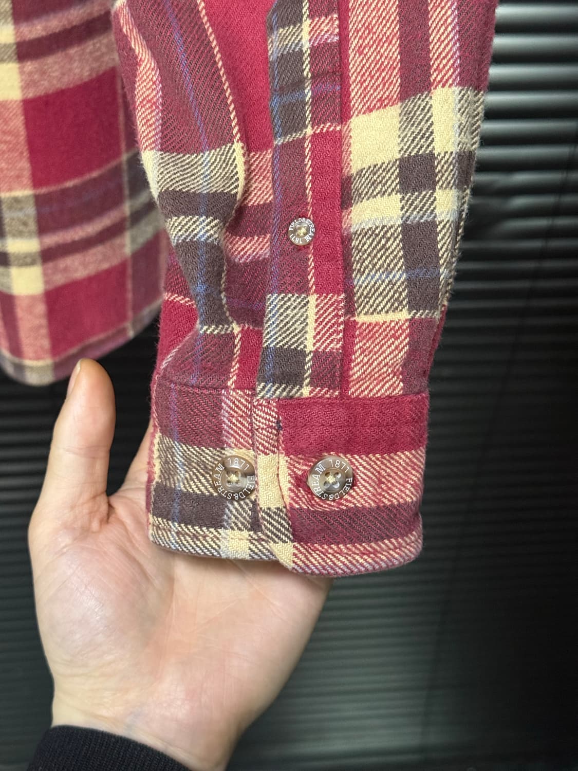 필드&스트림 플란넬 타탄 체크 워크 셔츠 코튼 레드 오버핏 에스닉 웨스턴 상품이미지7