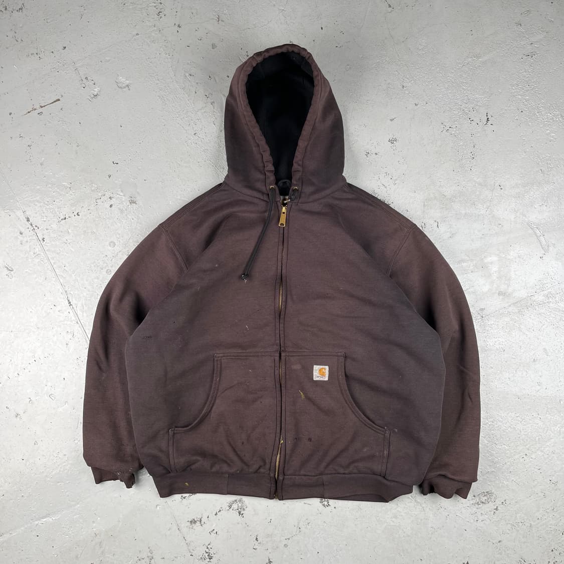 빈티지 칼하트 디스트레스드 써멀 후드집업 상품이미지4
