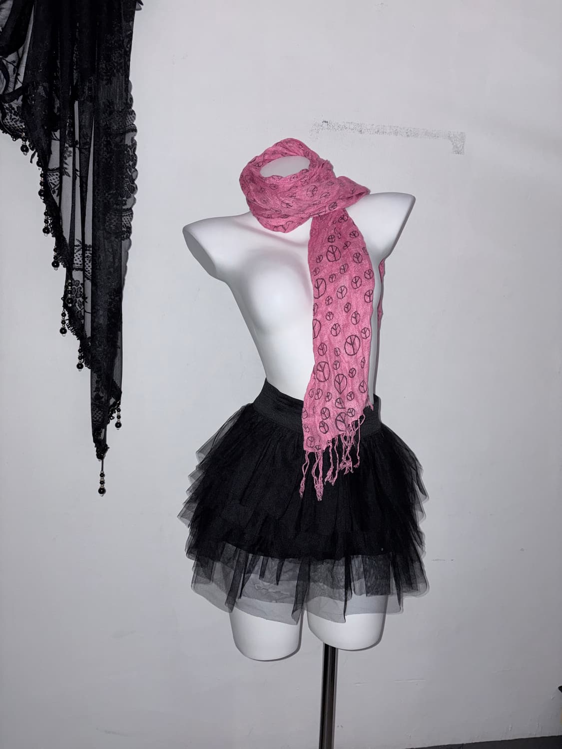00s 핫핑크 갸루펑크 목도리 히메갸루 emo scene 상품이미지3
