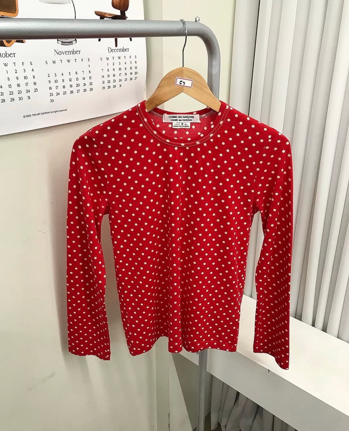 꼼데가르송 레드 도트 니트 상품이미지1