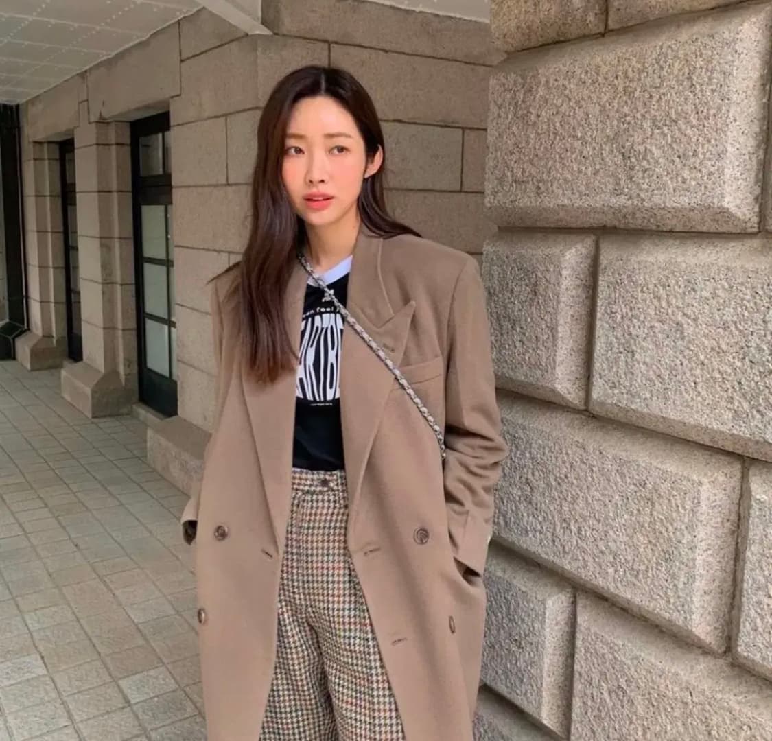 차정원 인스턴트 펑크 울 캐시미어 더블코트 모카베이지 M 상품이미지1