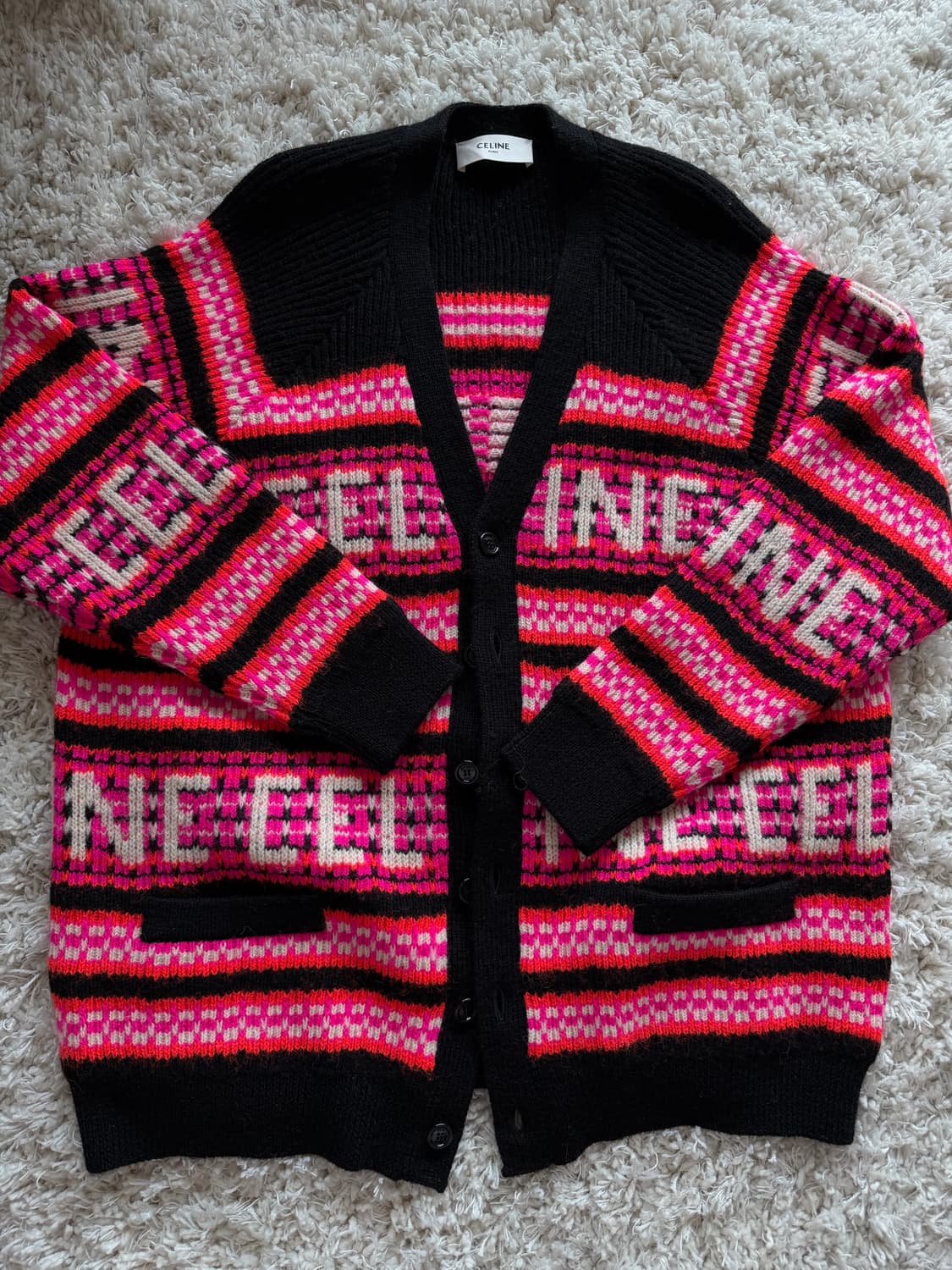셀린 멀티컬러 로고 가디건 L 셀린느 상품이미지1