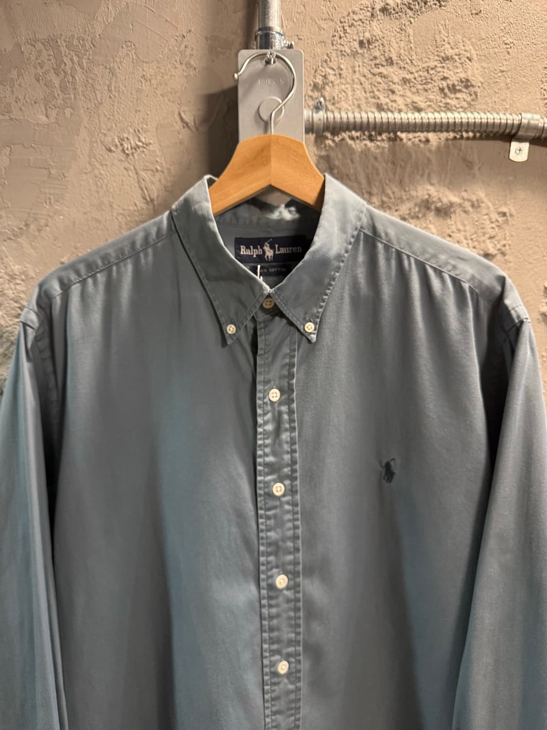 100 폴로 랄프로렌 POLO 클래식 버튼다운 셔츠 스틸블루 상품이미지4