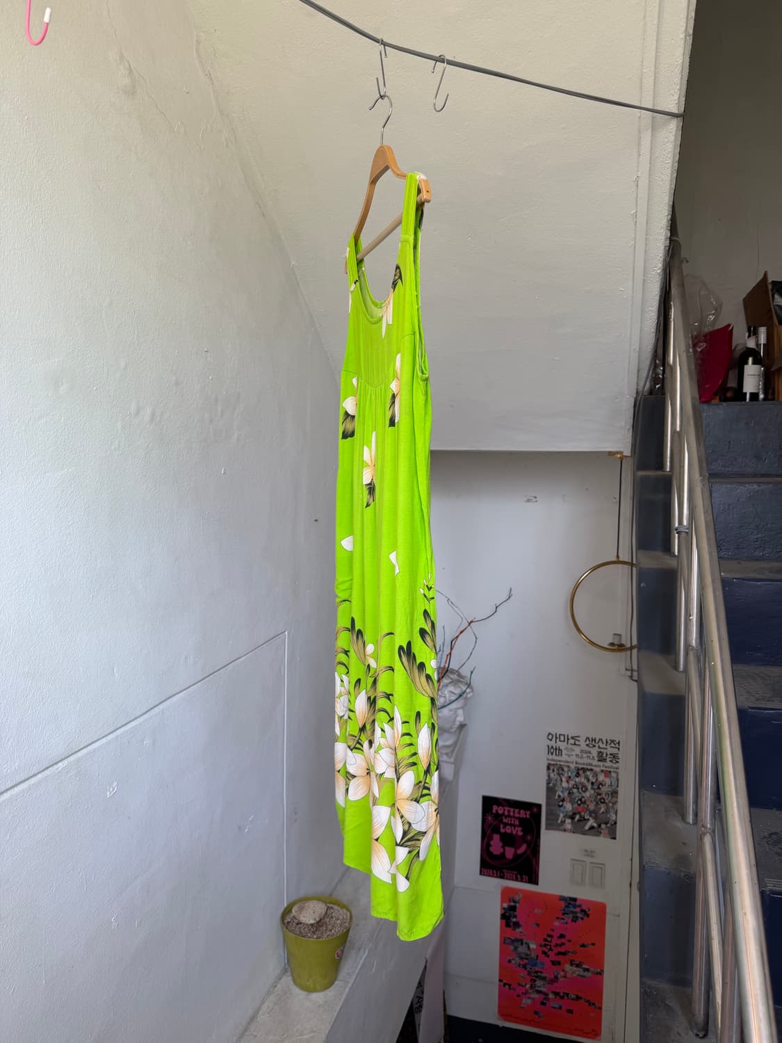 하와이안 패턴 박시 롱 원피스 상품이미지5