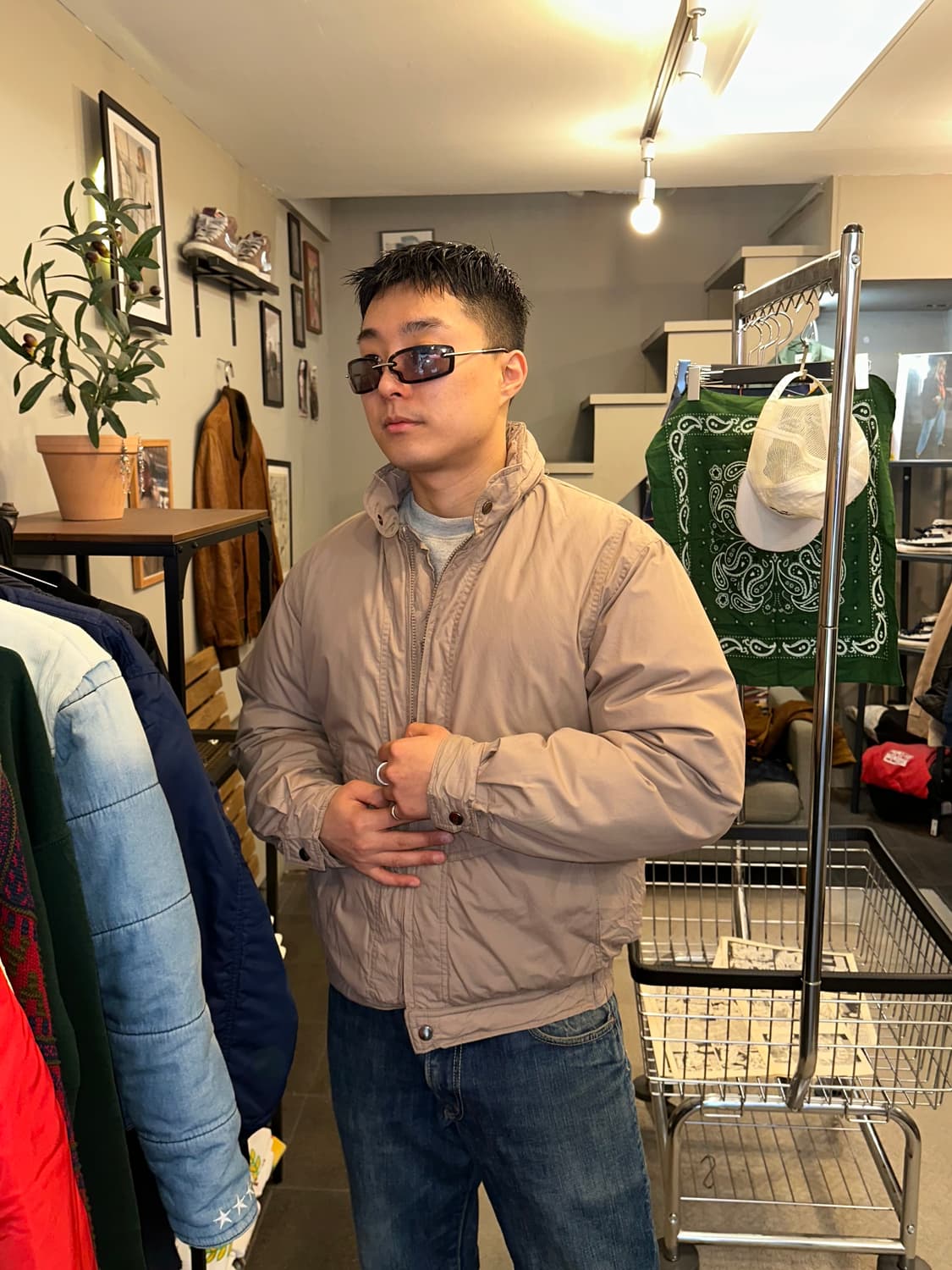 90’s American down padded bomber jacket 상품이미지3