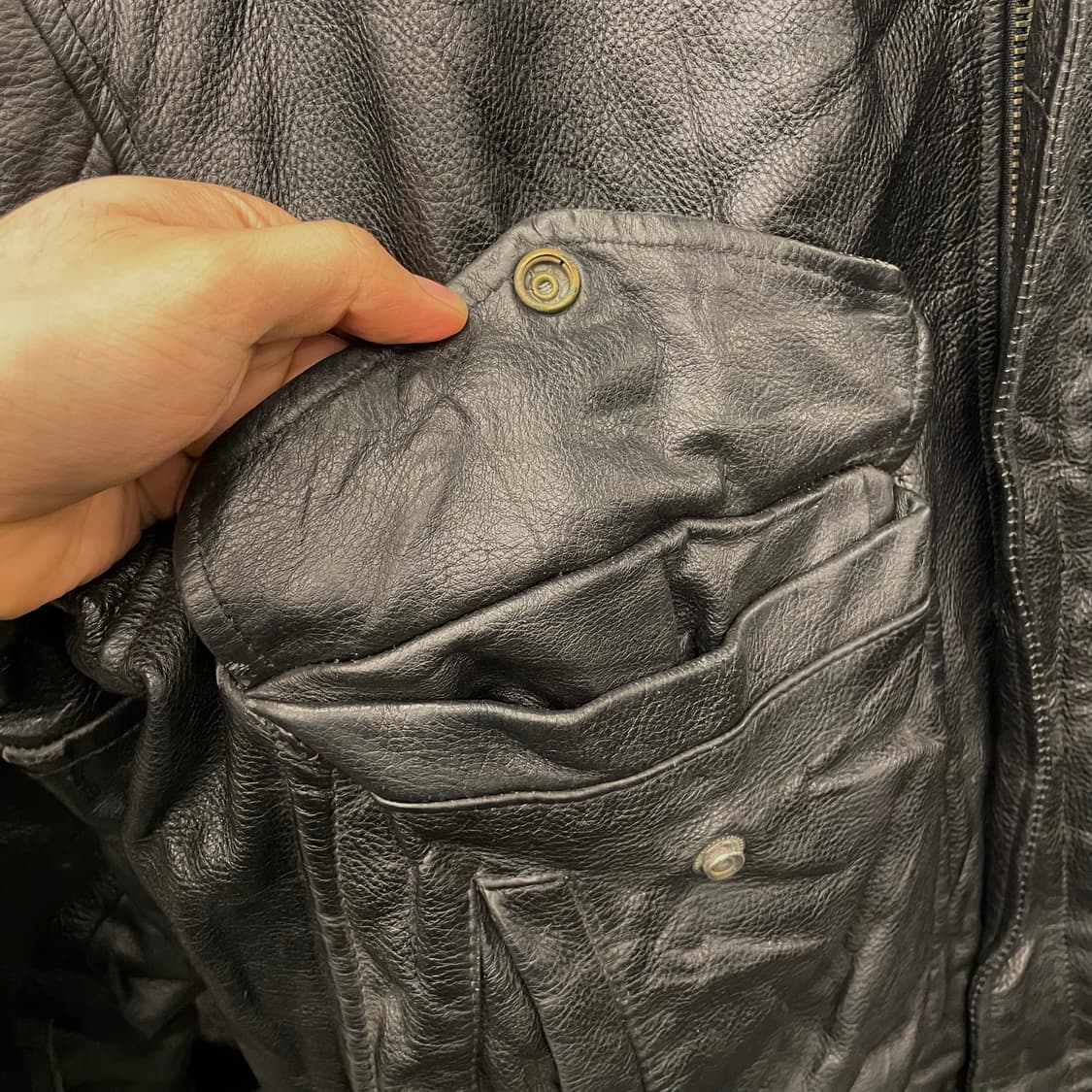 빈티지 플라이트 봄버 쉐르파 내피 A2 리얼 레더 자켓 상품이미지5