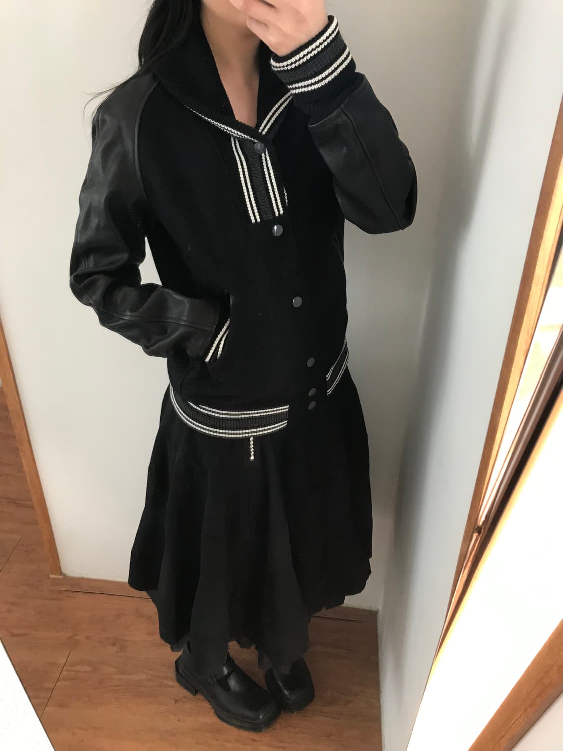 mihara yasuhiro leather varsity jk 상품이미지5