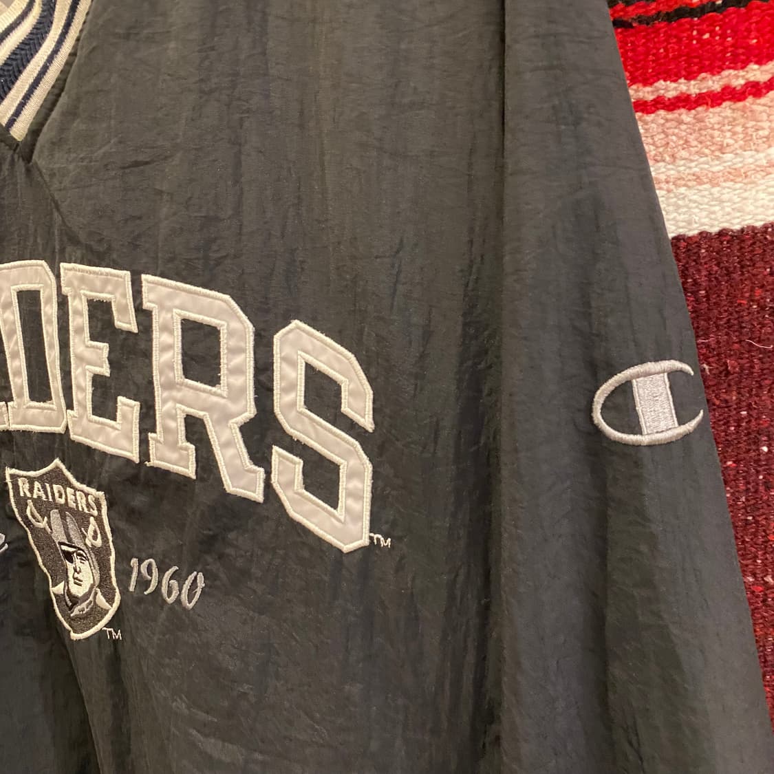 90s USA 챔피온 NFL 레이더스 풀오버 바람막이 상품이미지8