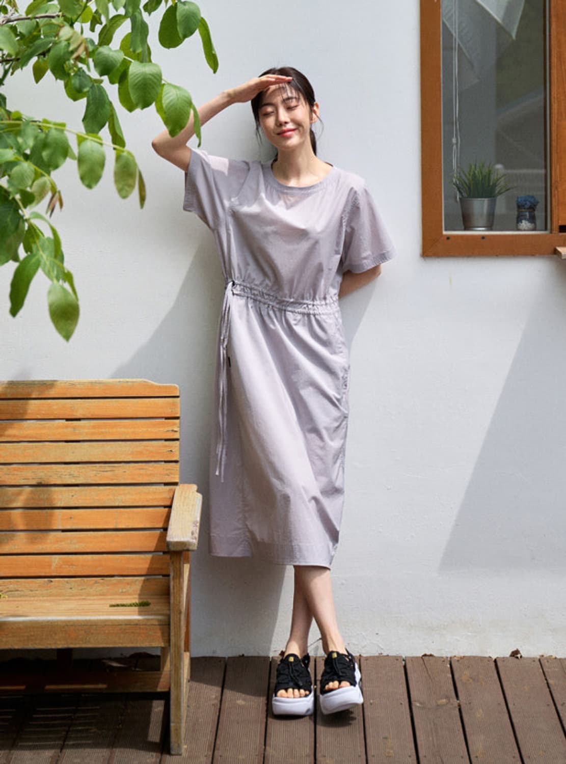오프그리드 나일론 워샤 원피스 그레이 상품이미지2