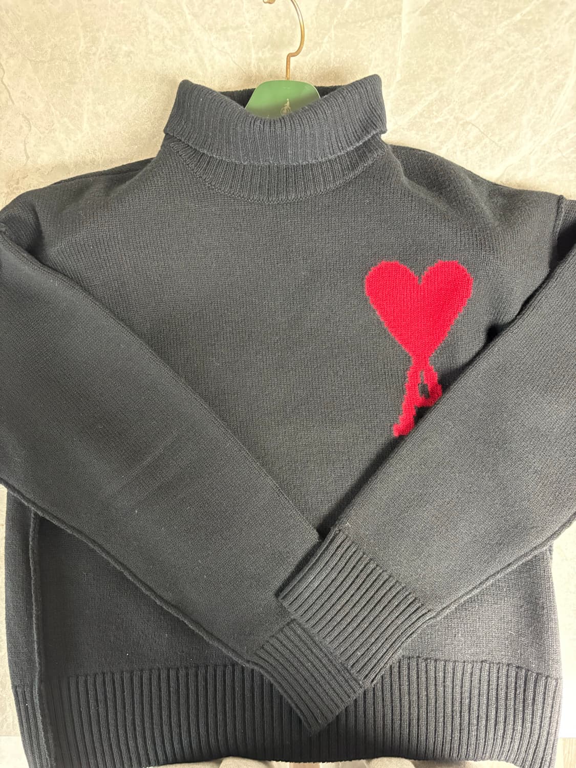 아미 빅로고 목플라 니트 S 상품이미지1