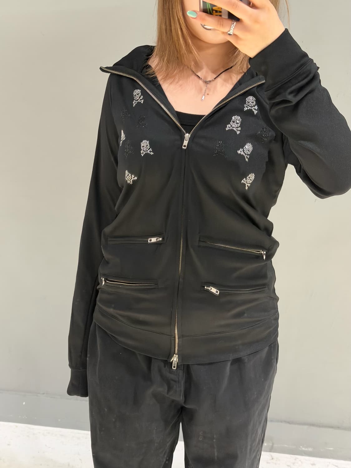 high-neck design skull cubic zip-up 상품이미지5