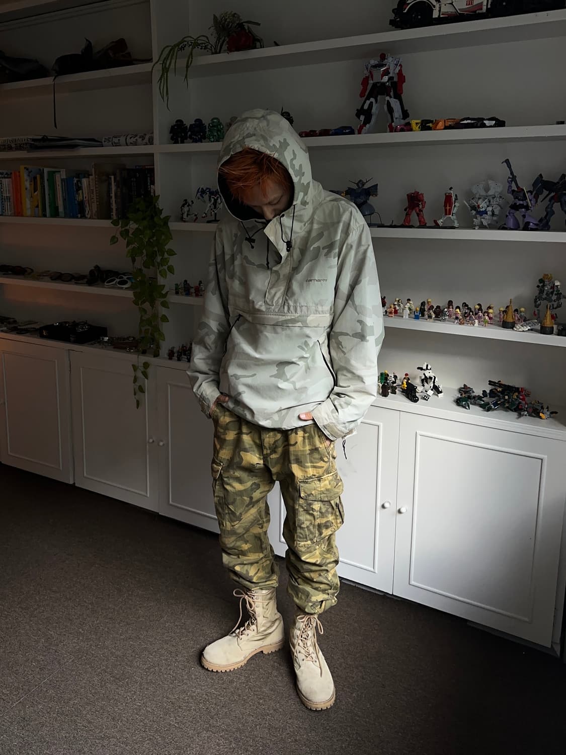 Carhartt WIP 화이트 카모플라쥬 아노락 상품이미지4