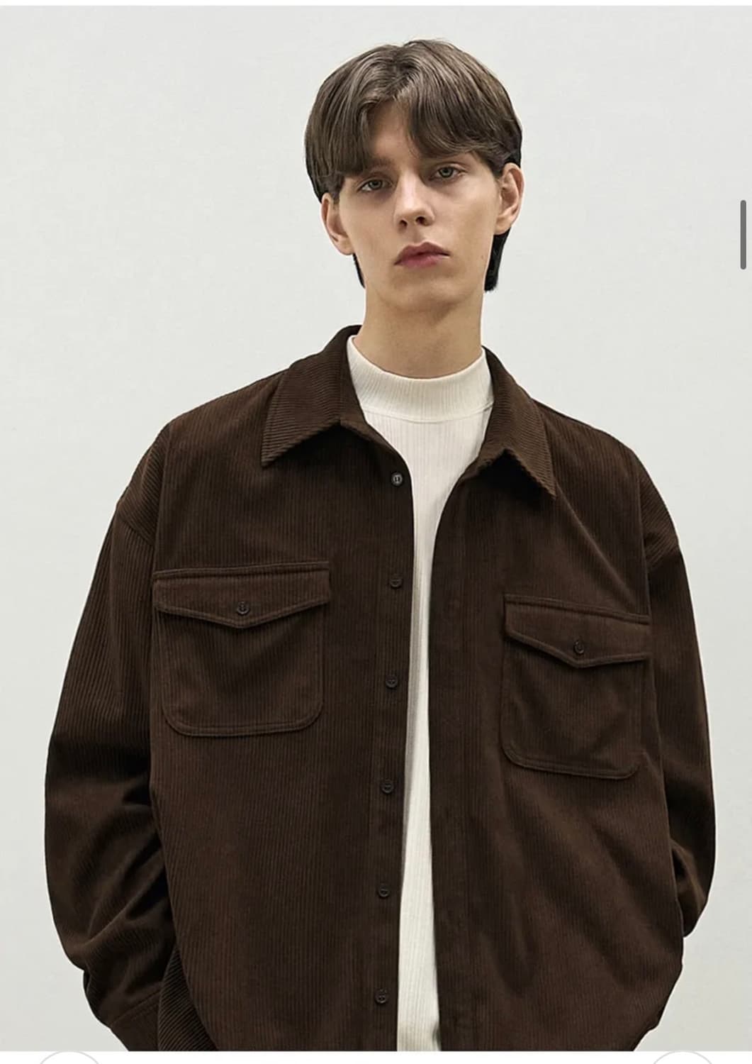 (새상품)(XL) 드로우핏 오버사이즈 코듀로이 알렉스 셔츠 BROWN 상품이미지7