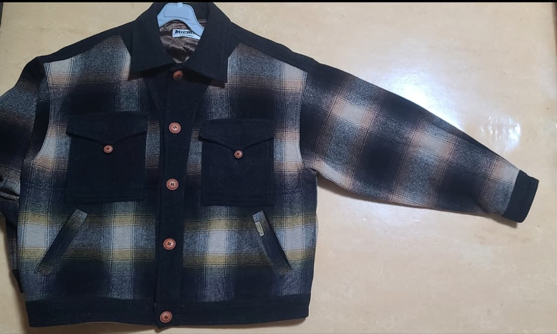 Michiko Koshino 90's 미치코 타탄체크 모직 워크자켓  상품이미지9