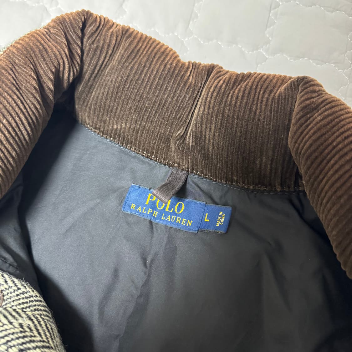 폴로 랄프로렌 울 알파카 헤링본 트위드 다운 베스트 L 상품이미지4
