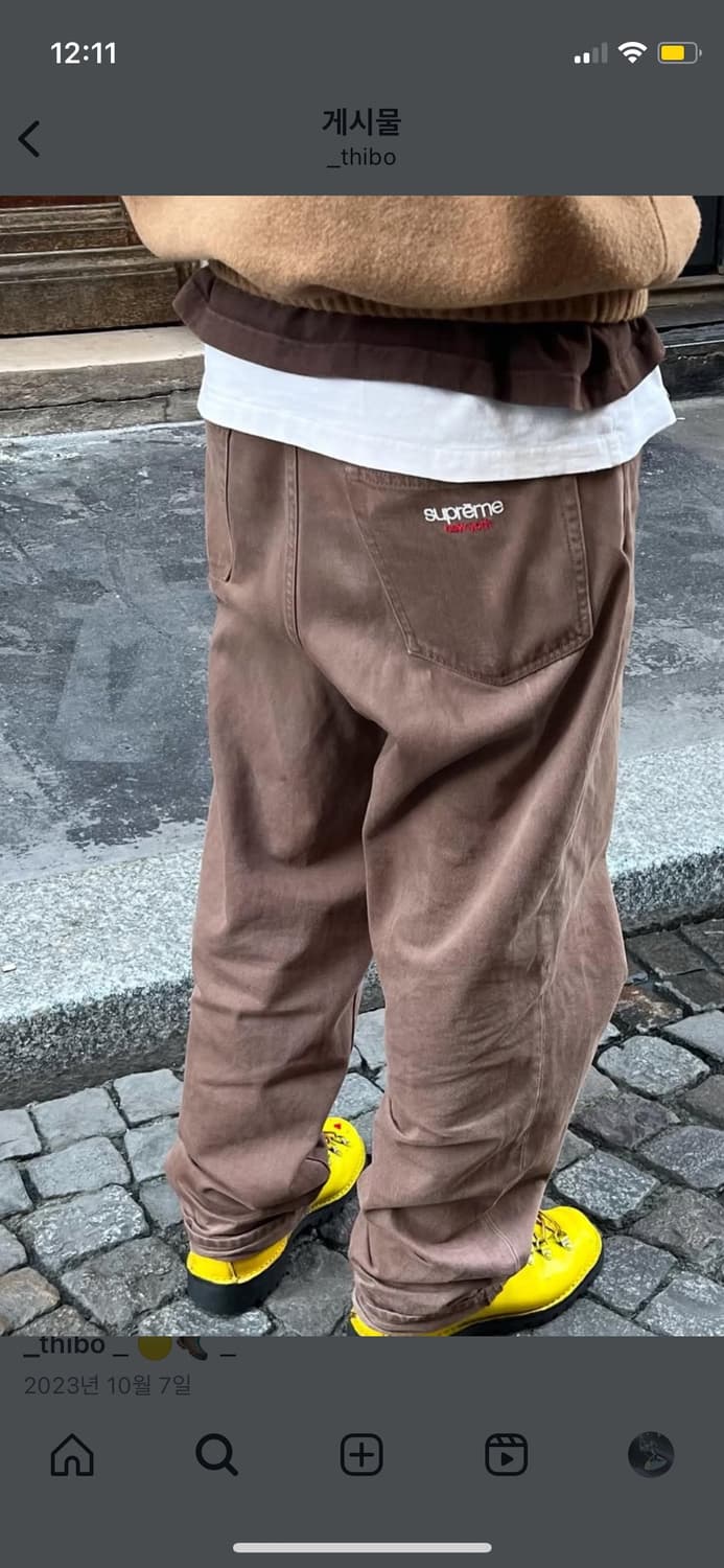 30 슈프림 배기진 라이트 브라운 상품이미지1