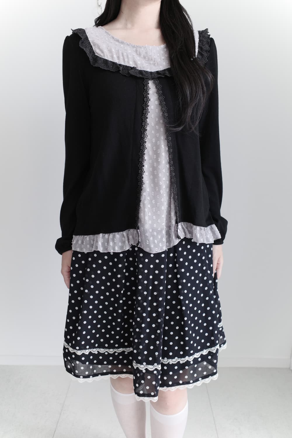 dot ribbon skirt  상품이미지5