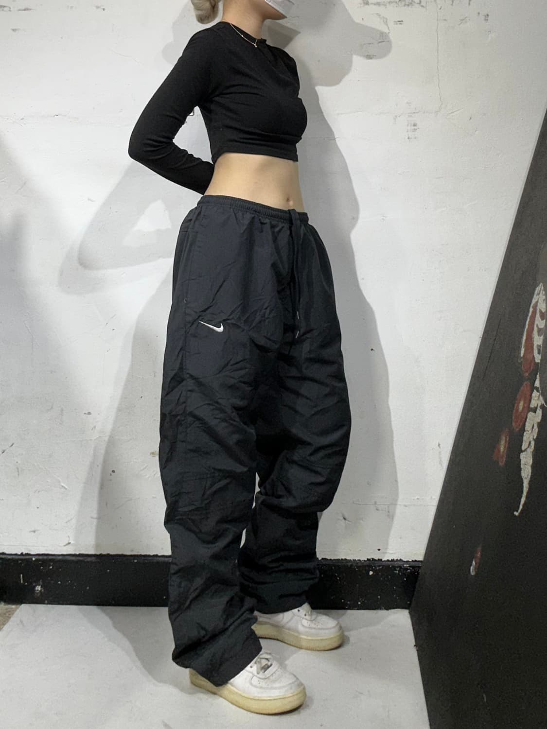 나이키 블랙 축구팀 와이드 트랙 팬츠 추리닝 바지 M 상품이미지1