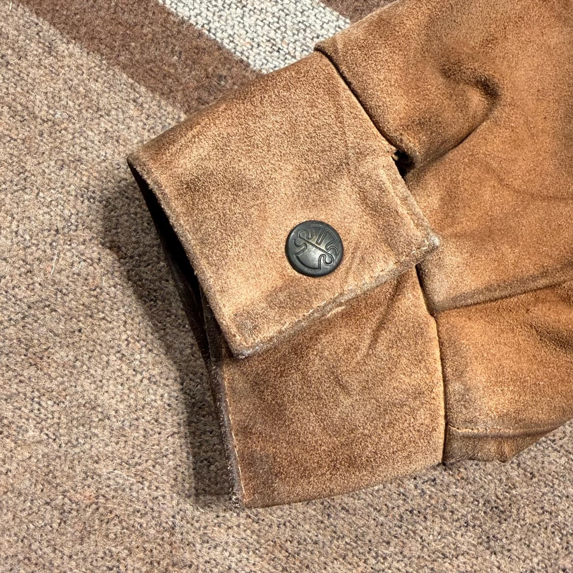 프렌치 빈티지 헤비 카우레더 누벅 A-2 자켓 XL 소가죽 상품이미지10