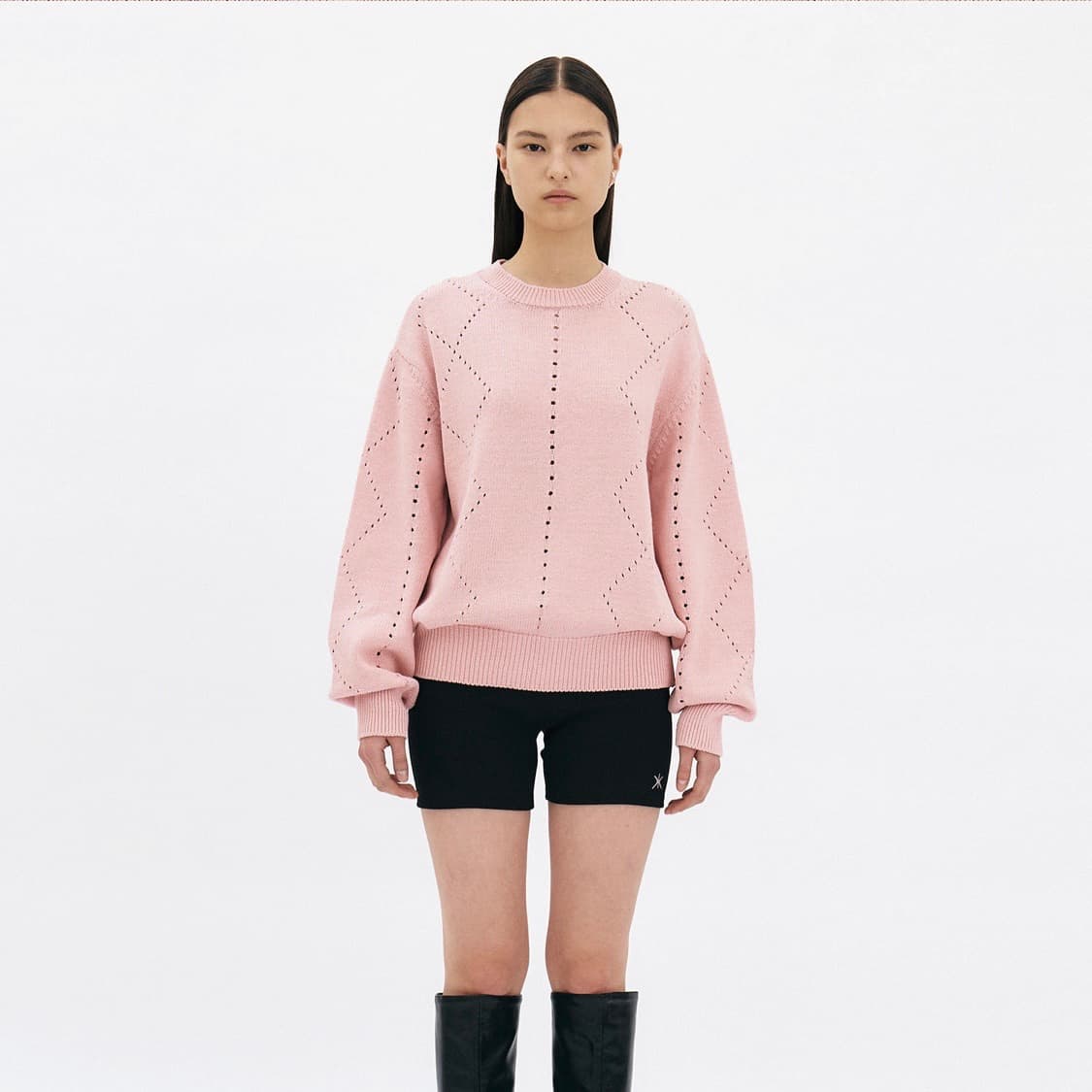 윤세 해치 스카시 니트 (라이트 핑크) 상품이미지3