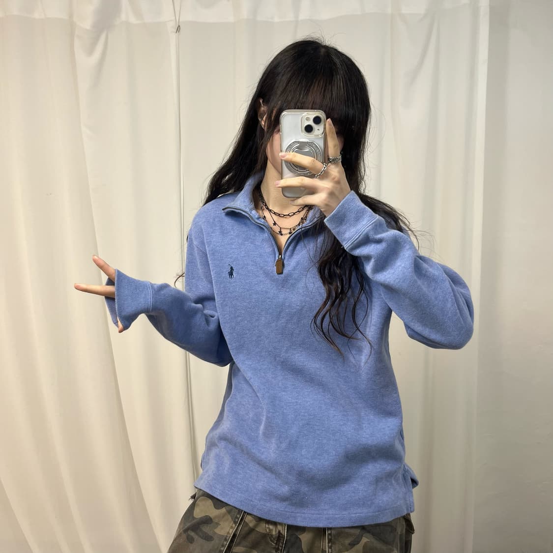 Polo Lavender Half-zip Knit 상품이미지1