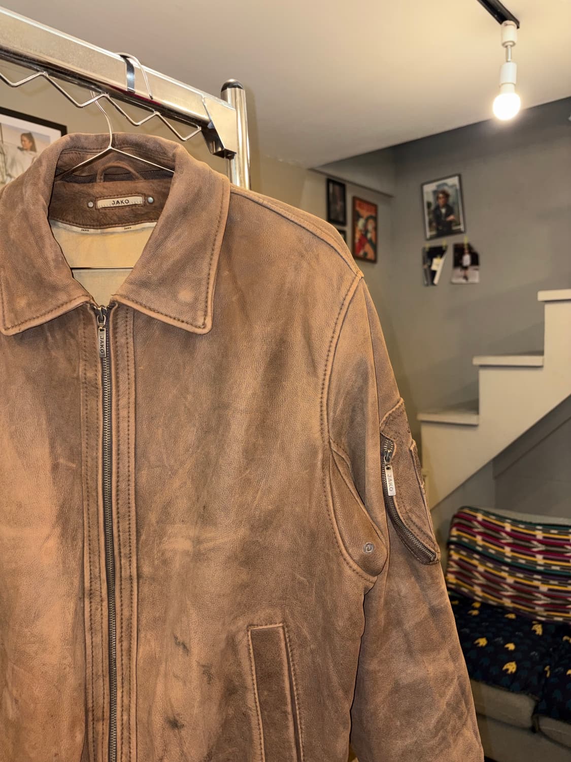 90’s Jako genuine leather bomber jacket  상품이미지7