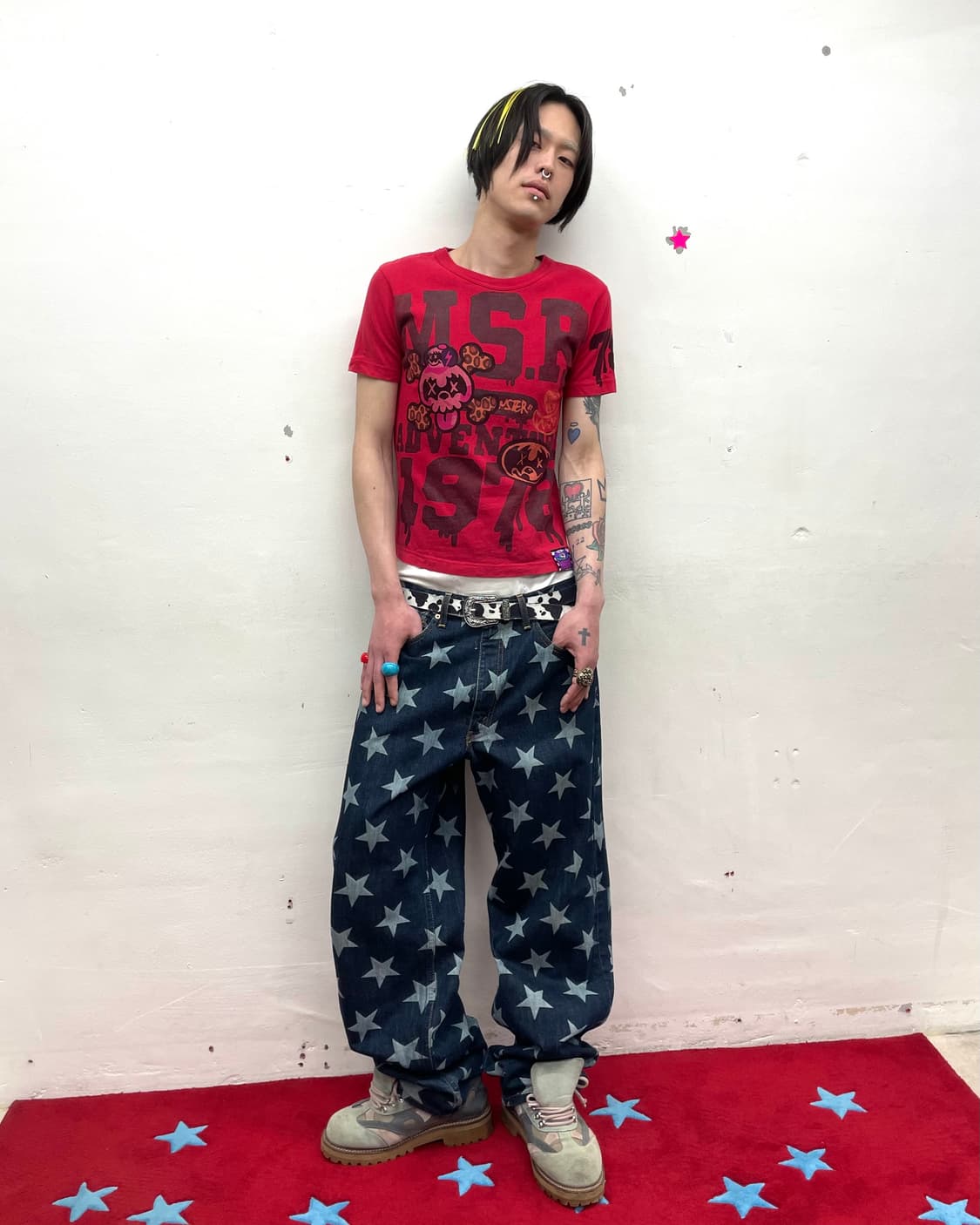 JAM Leopard Skull Blood Red T-shirt 상품이미지6